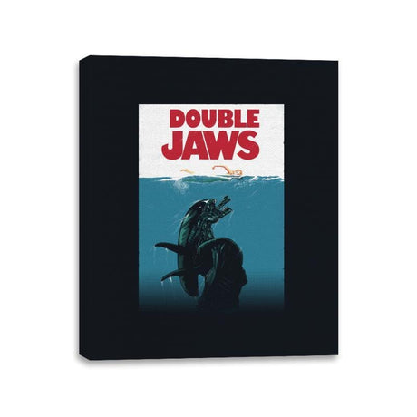 Double Jaws - Canvas Wraps Canvas Wraps RIPT Apparel 11x14 / Black