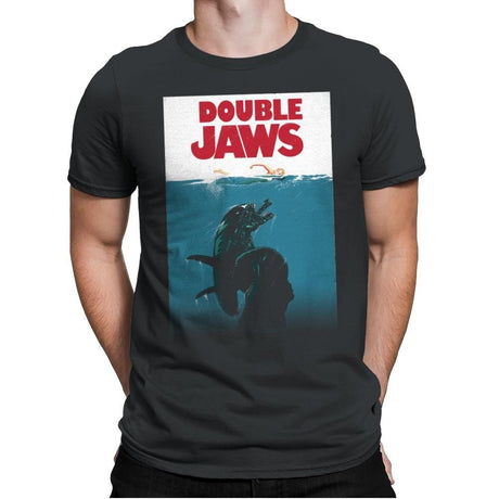 Double Jaws - Mens Premium T-Shirts RIPT Apparel Small / Heavy Metal