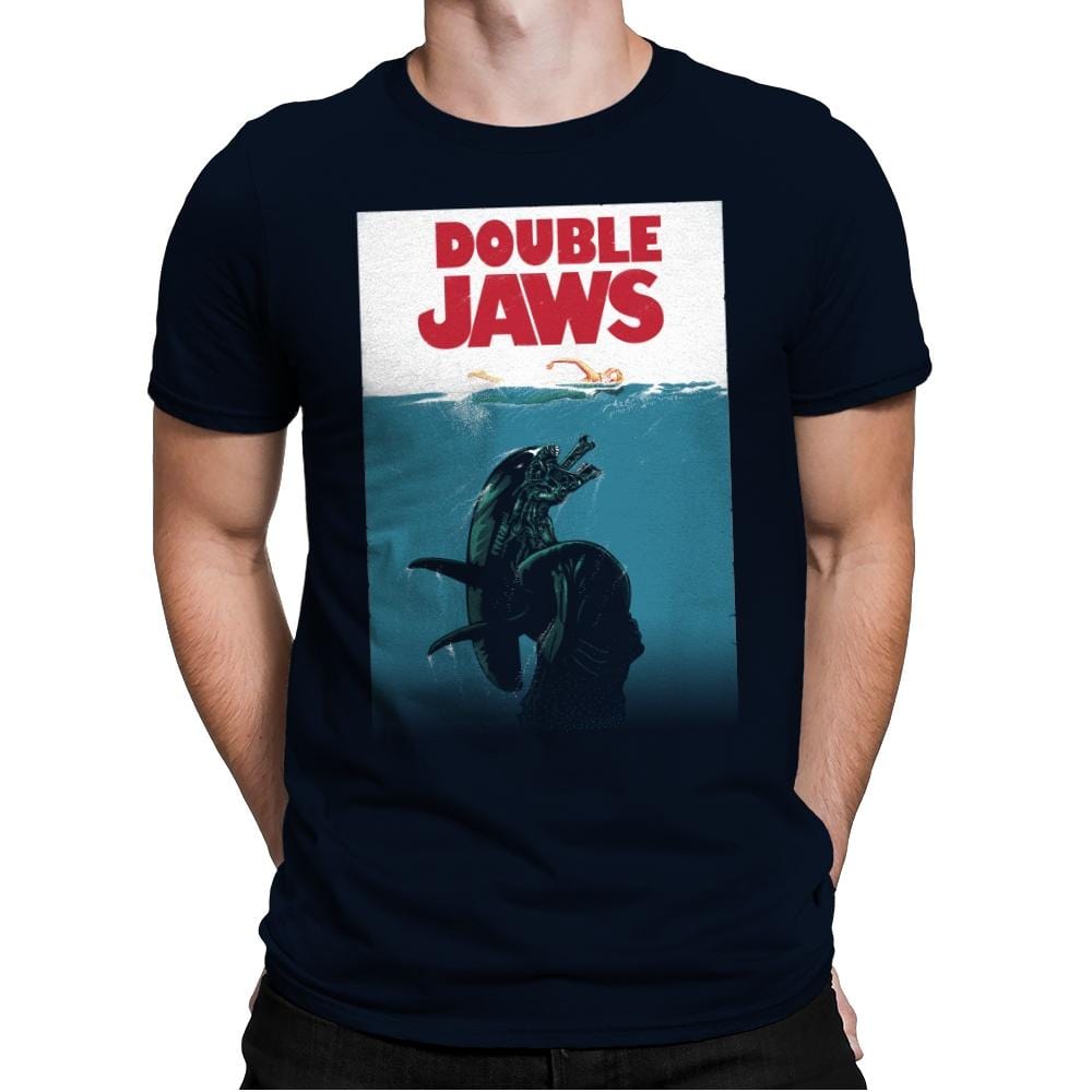 Double Jaws - Mens Premium T-Shirts RIPT Apparel Small / Midnight Navy