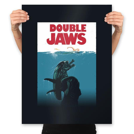 Double Jaws - Prints Posters RIPT Apparel 18x24 / Black