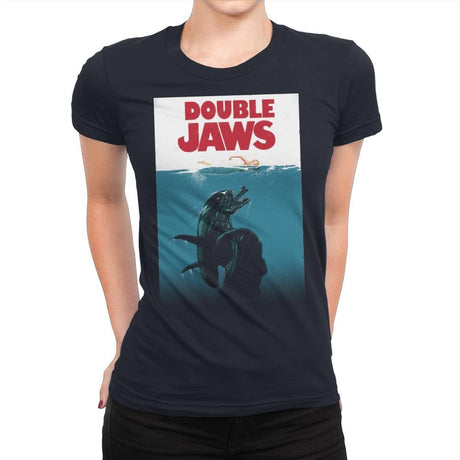 Double Jaws - Womens Premium T-Shirts RIPT Apparel Small / Midnight Navy
