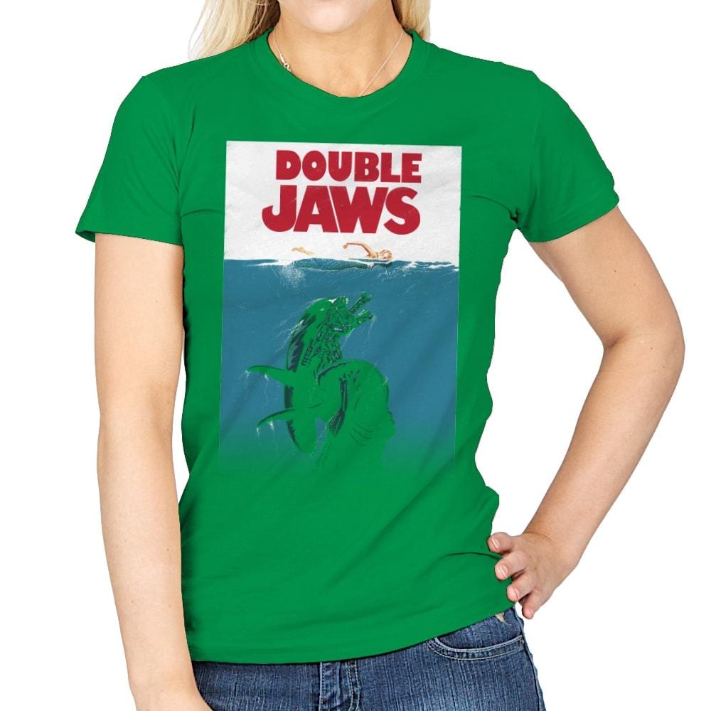 Double Jaws - Womens T-Shirts RIPT Apparel Small / Irish Green