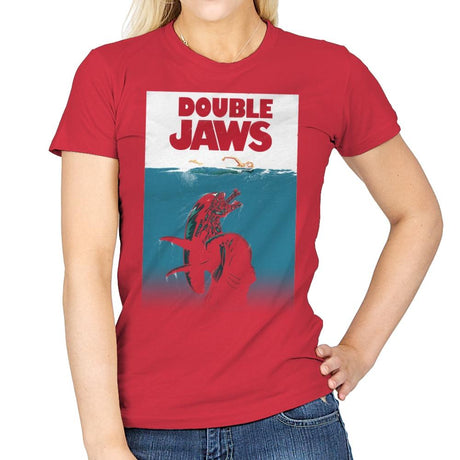 Double Jaws - Womens T-Shirts RIPT Apparel Small / Red