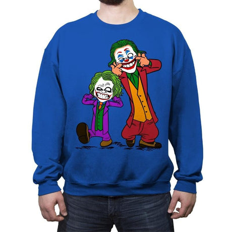 Double Joke - Crew Neck Sweatshirt Crew Neck Sweatshirt RIPT Apparel Small / Royal