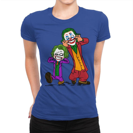 Double Joke - Womens Premium T-Shirts RIPT Apparel Small / Royal