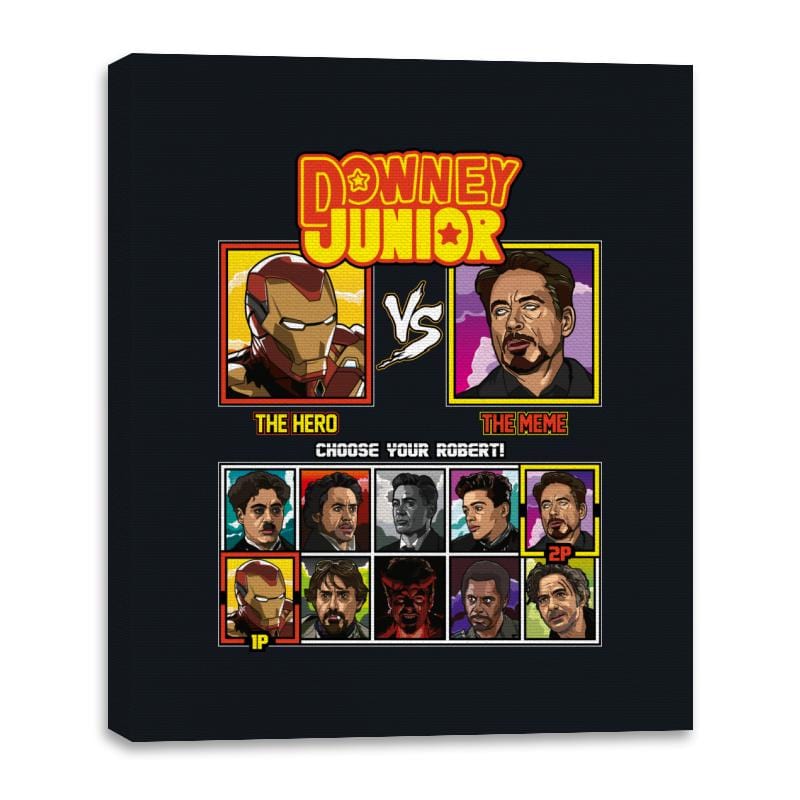 Downey Junior Fighter - Canvas Wraps Canvas Wraps RIPT Apparel 16x20 / Black
