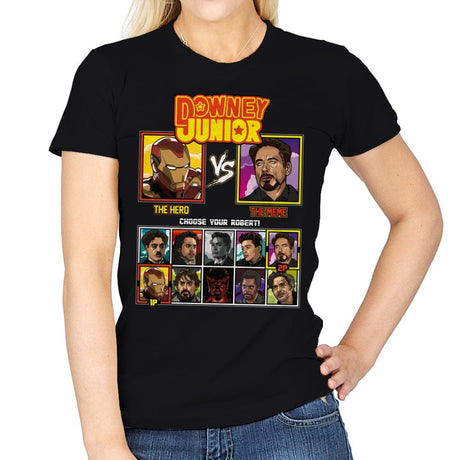 Downey Junior Fighter - Womens T-Shirts RIPT Apparel Small / Black