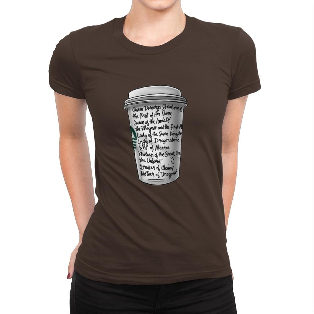 Draca Tea - Womens Premium T-Shirts RIPT Apparel Small / Dark Chocolate