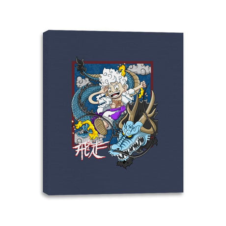 Dragon Fight - Canvas Wraps Canvas Wraps RIPT Apparel 11x14 / Navy