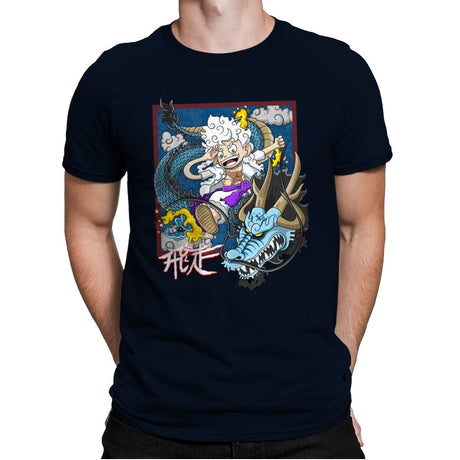 Dragon Fight - Mens Premium T-Shirts RIPT Apparel Small / Midnight Navy