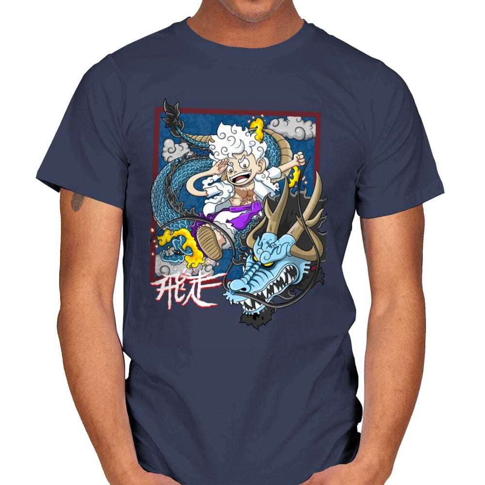 Dragon Fight - Mens T-Shirts RIPT Apparel Small / Navy