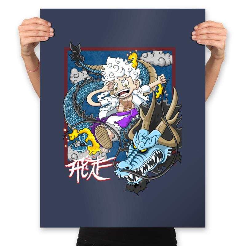 Dragon Fight - Prints Posters RIPT Apparel 18x24 / Navy