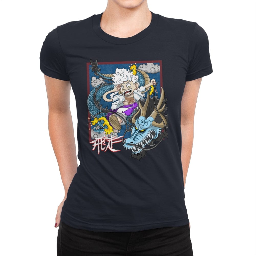 Dragon Fight - Womens Premium T-Shirts RIPT Apparel Small / Midnight Navy