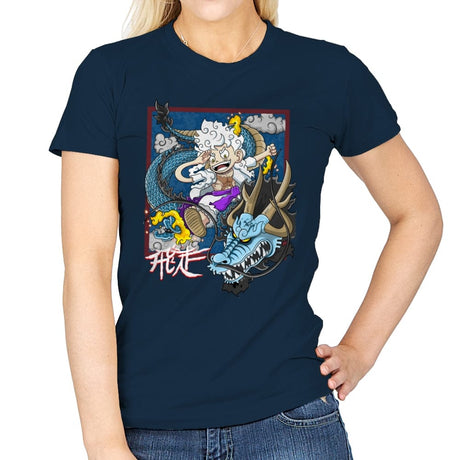 Dragon Fight - Womens T-Shirts RIPT Apparel Small / Navy