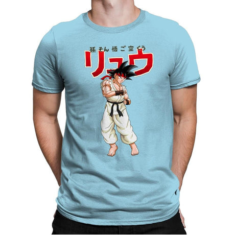Dragon Fighterku - Mens Premium T-Shirts RIPT Apparel Small / Light Blue