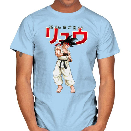 Dragon Fighterku - Mens T-Shirts RIPT Apparel Small / Light Blue