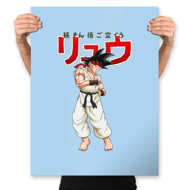 Dragon Fighterku - Prints Posters RIPT Apparel 18x24 / Light Blue