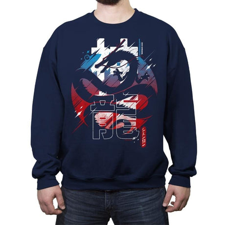 Dragon Gods - Crew Neck Sweatshirt Crew Neck Sweatshirt RIPT Apparel Small / Navy