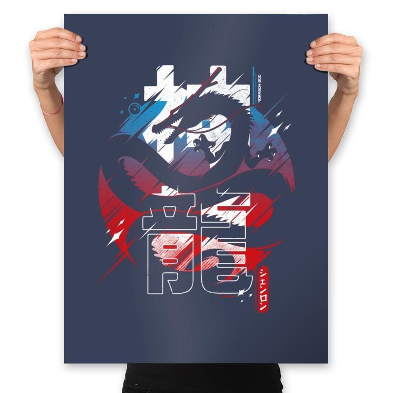 Dragon Gods - Prints Posters RIPT Apparel 18x24 / Navy