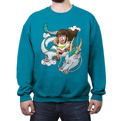 Dragon Haku - Crew Neck Sweatshirt Crew Neck Sweatshirt RIPT Apparel Small / Antique Sapphire