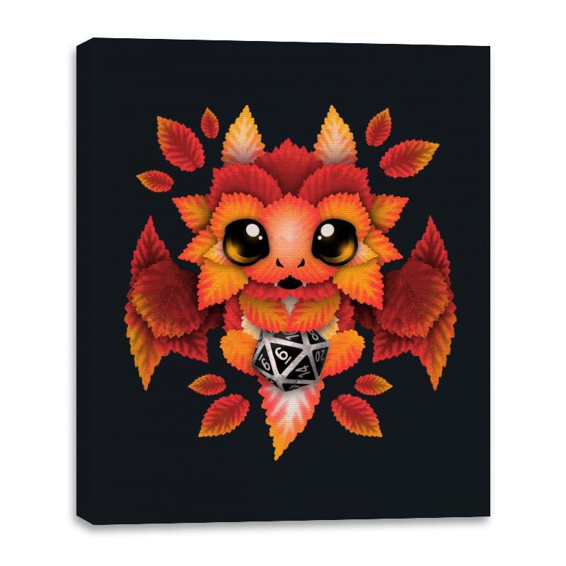 Dragon of Leaves - Canvas Wraps Canvas Wraps RIPT Apparel 16x20 / Black