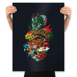 Dragon Ramen - Prints Posters RIPT Apparel 18x24 / Black