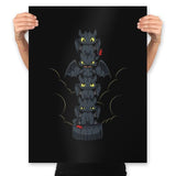 Dragon's Totem Moods - Prints Posters RIPT Apparel 18x24 / Black