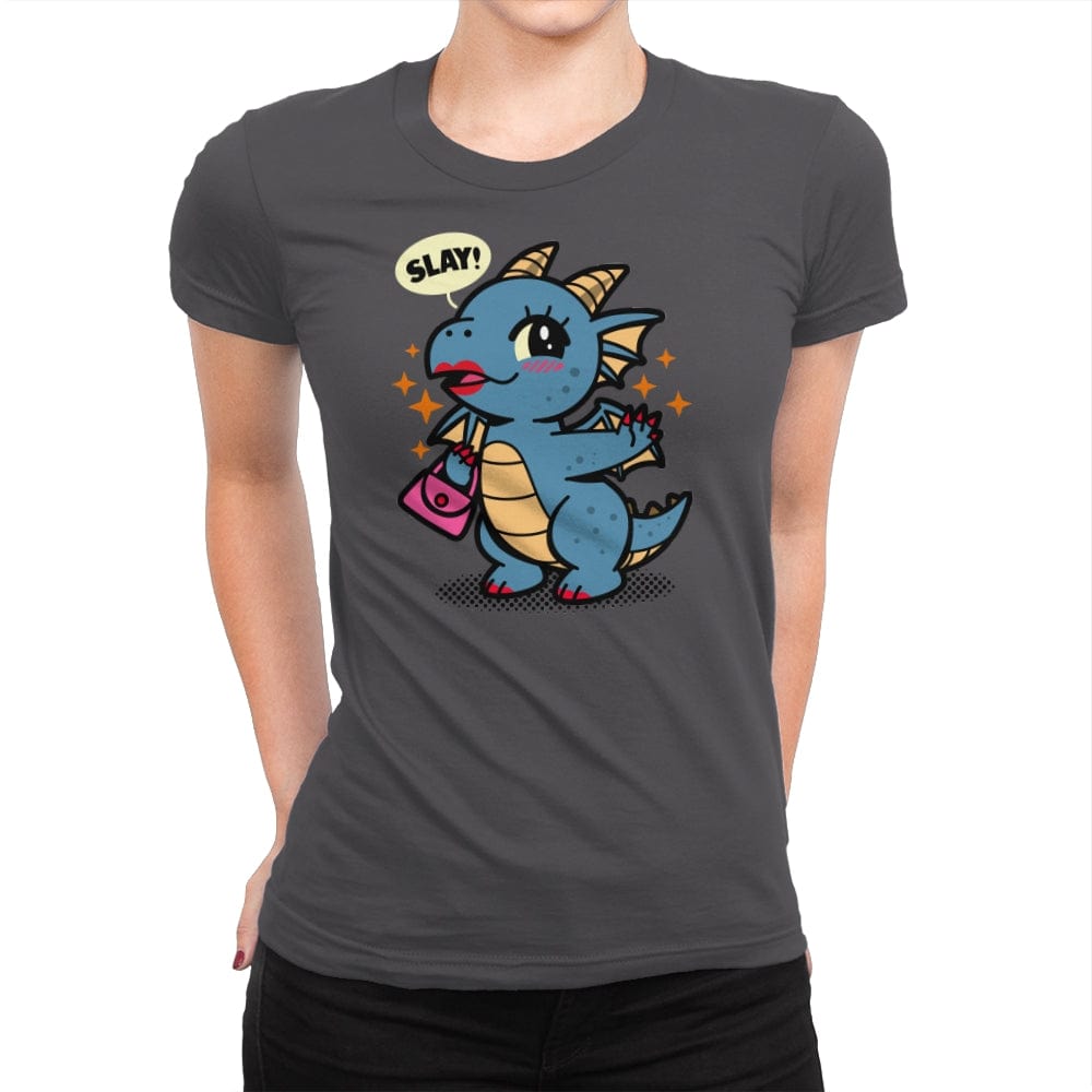 Dragon Slay - Womens Premium T-Shirts RIPT Apparel Small / Heavy Metal