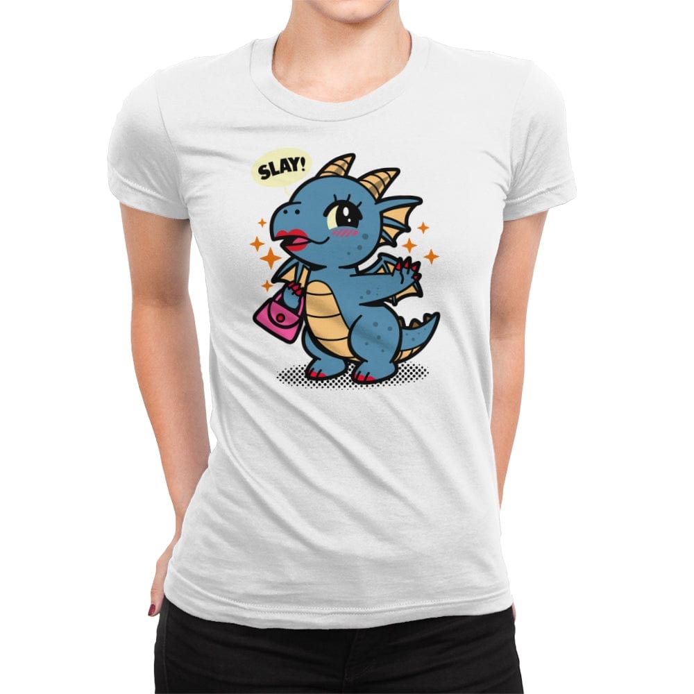 Dragon Slay - Womens Premium T-Shirts RIPT Apparel Small / White