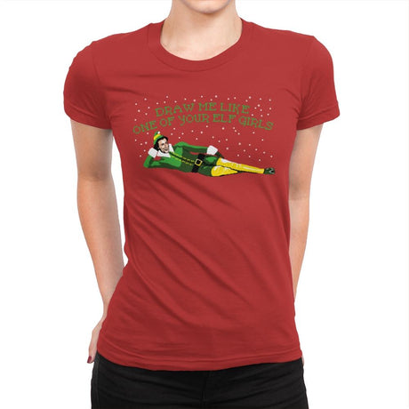 Draw me Elf - Womens Premium T-Shirts RIPT Apparel Small / Red