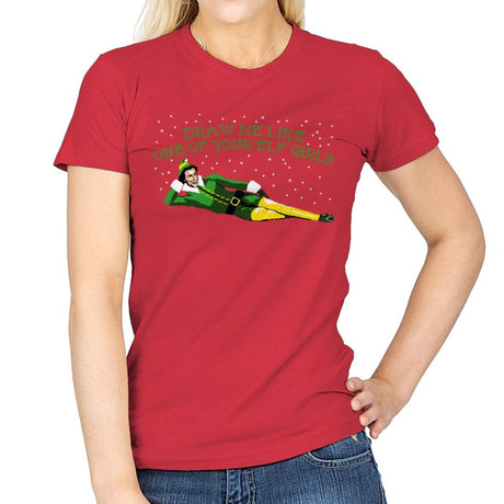 Draw me Elf - Womens T-Shirts RIPT Apparel Small / Red