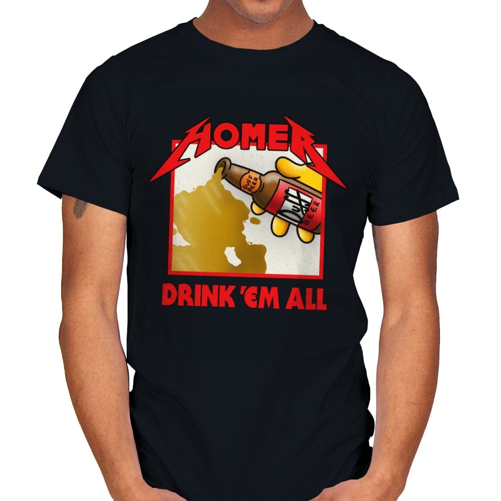 Drink 'Em All - Mens T-Shirts RIPT Apparel Small / Black