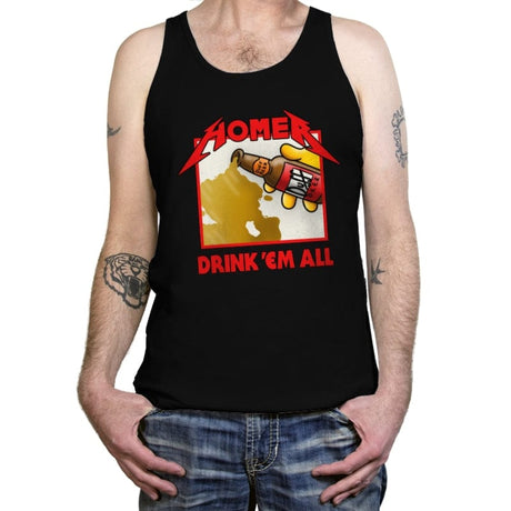 Drink 'Em All - Tanktop Tanktop RIPT Apparel X-Small / Black