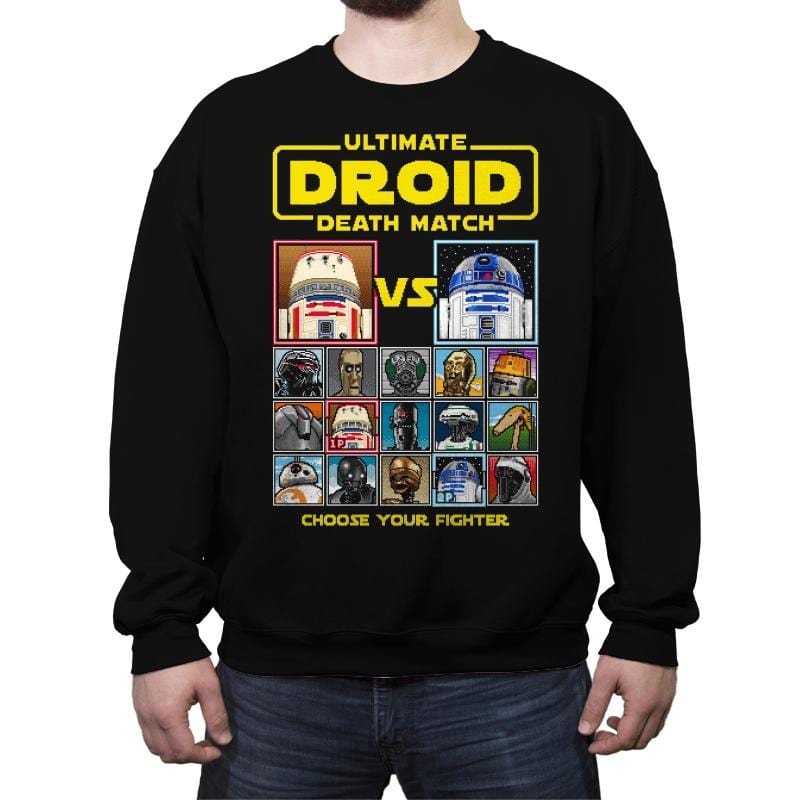 Droid Death Match - Crew Neck Sweatshirt Crew Neck Sweatshirt RIPT Apparel Small / Black