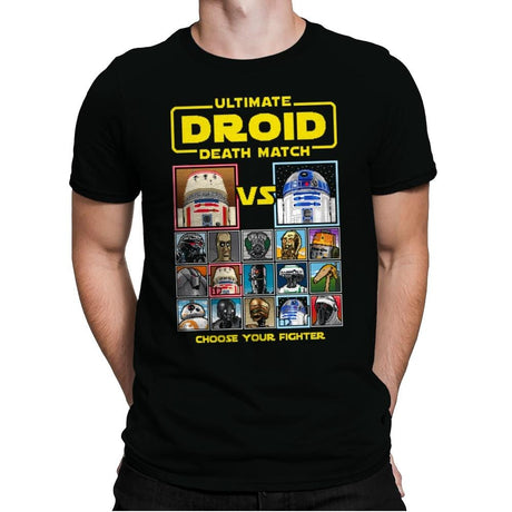 Droid Death Match - Mens Premium T-Shirts RIPT Apparel Small / Black