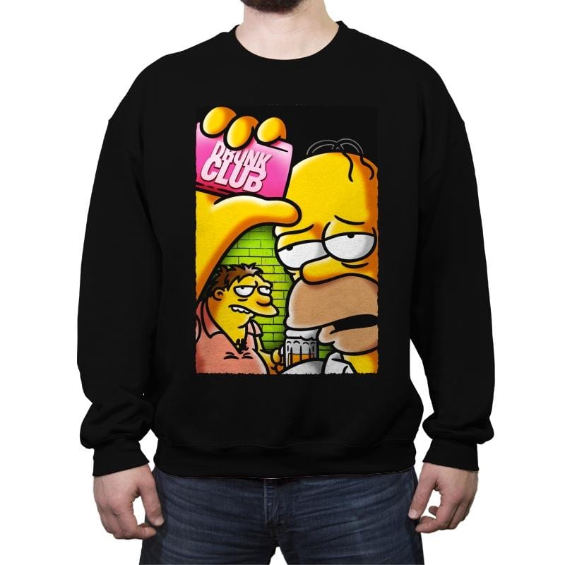 Drunk Club - Crew Neck Sweatshirt Crew Neck Sweatshirt RIPT Apparel Small / Black