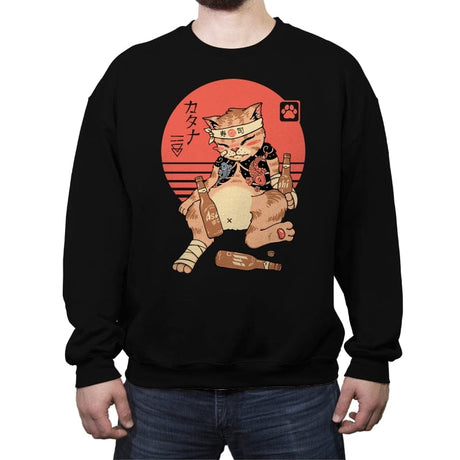Drunken Catana - Crew Neck Sweatshirt Crew Neck Sweatshirt RIPT Apparel Small / Black