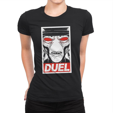 Duel - Womens Premium T-Shirts RIPT Apparel Small / Black
