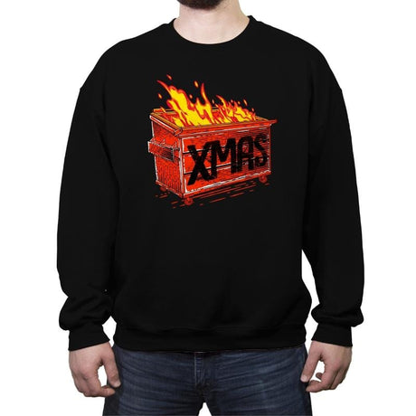 Dumpster Xmas - Crew Neck Sweatshirt Crew Neck Sweatshirt RIPT Apparel Small / Black