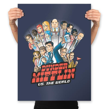 Dunder Mifflin vs The World - Prints Posters RIPT Apparel 18x24 / Navy