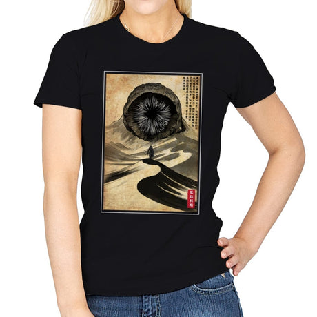 Dune Woodblock - Womens T-Shirts RIPT Apparel Small / Black