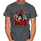 Dungeon Master vs. The Hellfires and Lady Applejack - Mens T-Shirts RIPT Apparel Small / Charcoal