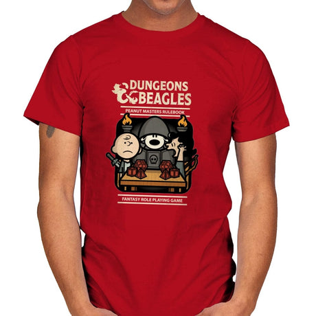Dungeons and Beagles - Mens T-Shirts RIPT Apparel Small / Red
