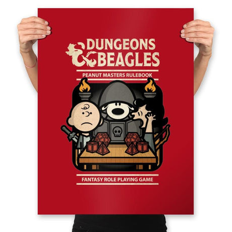 Dungeons and Beagles - Prints Posters RIPT Apparel 18x24 / Red