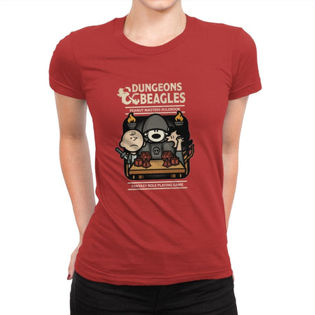 Dungeons and Beagles - Womens Premium T-Shirts RIPT Apparel Small / Red