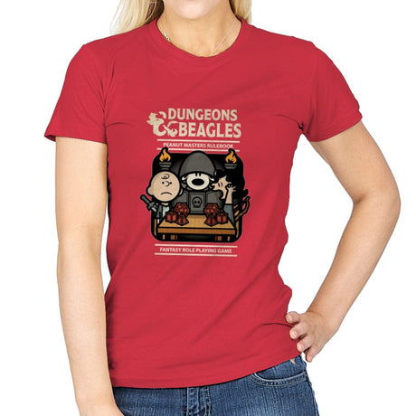 Dungeons and Beagles - Womens T-Shirts RIPT Apparel Small / Red