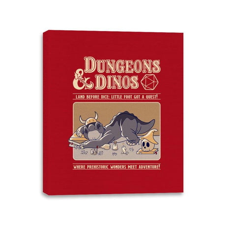 Dungeons and Dinos - Canvas Wraps Canvas Wraps RIPT Apparel 11x14 / Red