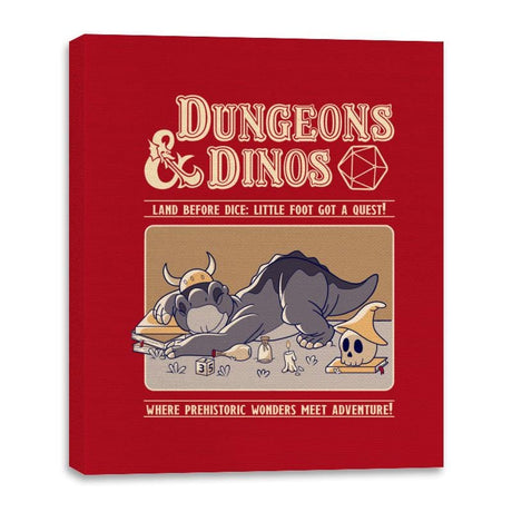Dungeons and Dinos - Canvas Wraps Canvas Wraps RIPT Apparel 16x20 / Red