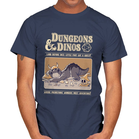 Dungeons and Dinos - Mens T-Shirts RIPT Apparel Small / Navy