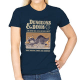 Dungeons and Dinos - Womens T-Shirts RIPT Apparel Small / Navy